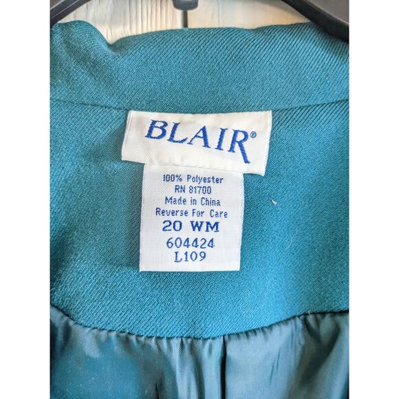 Blair Women's Teal Polyester Single-Button Blazer Size 20W - Picture 3 of 4